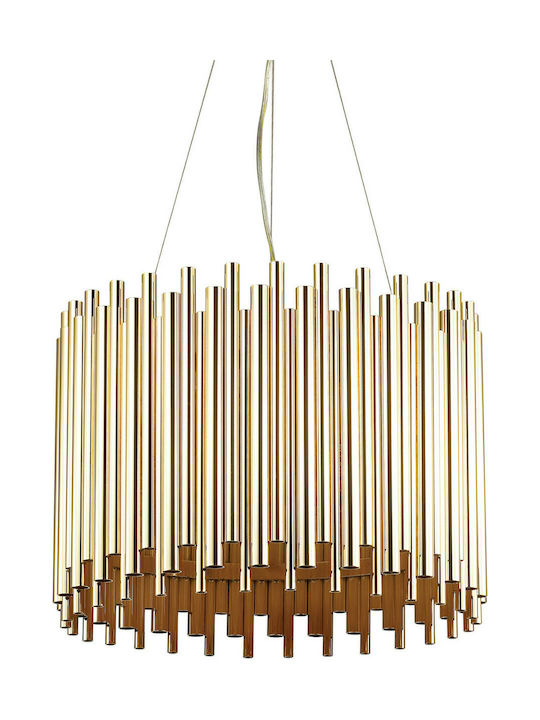 Ideal Lux Pan Κρεμαστό Φωτιστικό για 5 Λαμπτήρες E27 Χρυσό 47x50x35εκ. 208817